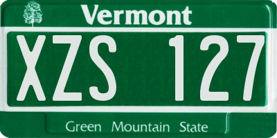 VT license plate XZS127