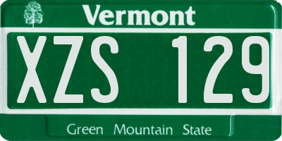 VT license plate XZS129