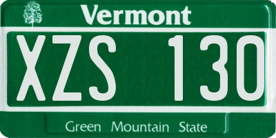 VT license plate XZS130