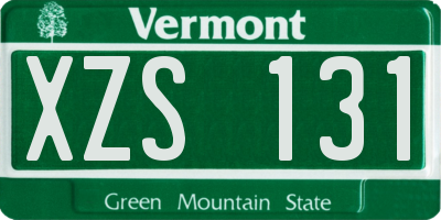 VT license plate XZS131