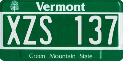 VT license plate XZS137