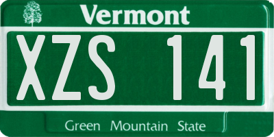 VT license plate XZS141