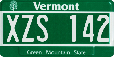 VT license plate XZS142