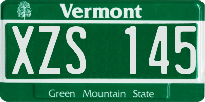 VT license plate XZS145