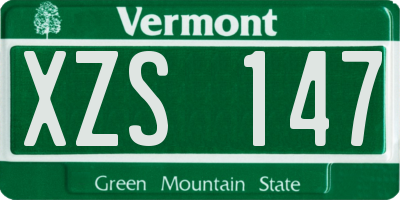 VT license plate XZS147