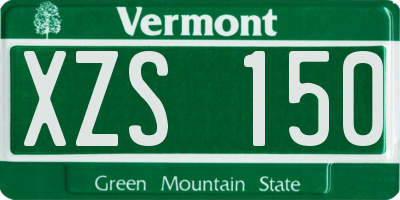 VT license plate XZS150