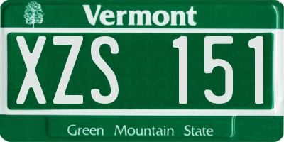 VT license plate XZS151