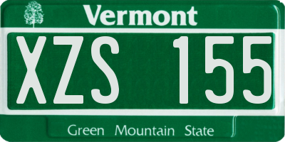 VT license plate XZS155