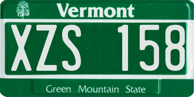 VT license plate XZS158