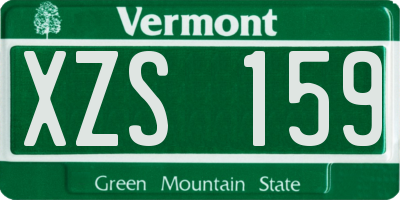 VT license plate XZS159
