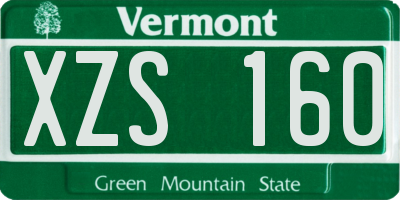 VT license plate XZS160