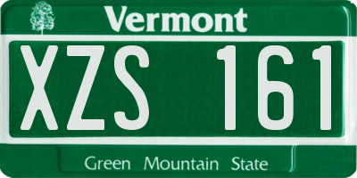 VT license plate XZS161
