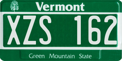 VT license plate XZS162