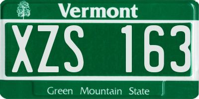 VT license plate XZS163