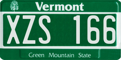 VT license plate XZS166