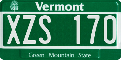 VT license plate XZS170