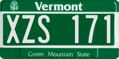 VT license plate XZS171