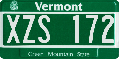 VT license plate XZS172