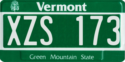 VT license plate XZS173