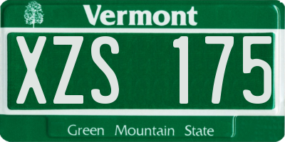 VT license plate XZS175