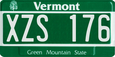 VT license plate XZS176