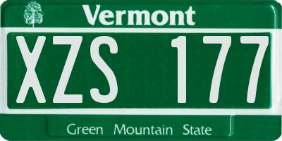 VT license plate XZS177