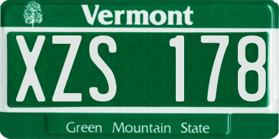 VT license plate XZS178