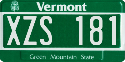 VT license plate XZS181