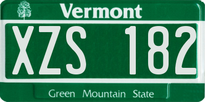 VT license plate XZS182
