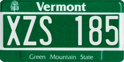 VT license plate XZS185