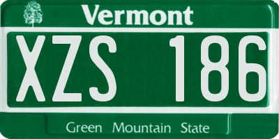 VT license plate XZS186
