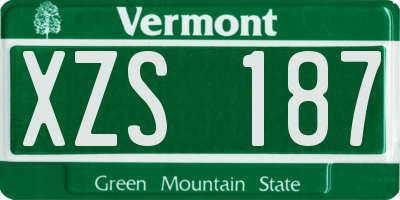 VT license plate XZS187