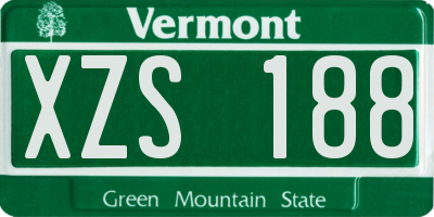VT license plate XZS188