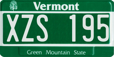 VT license plate XZS195