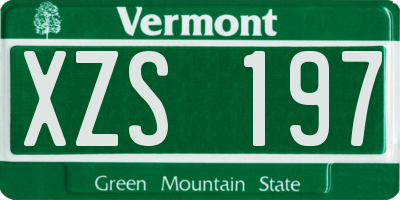 VT license plate XZS197