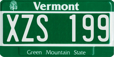VT license plate XZS199