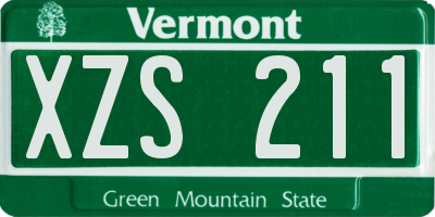 VT license plate XZS211