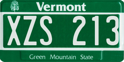 VT license plate XZS213