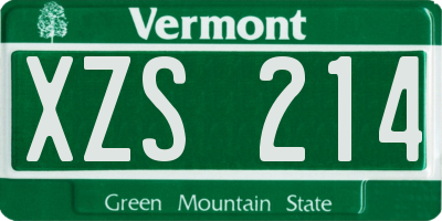 VT license plate XZS214