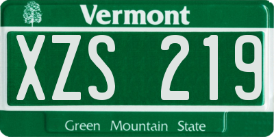 VT license plate XZS219