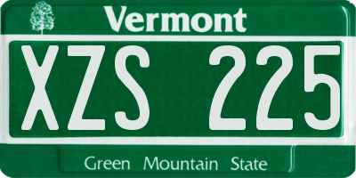 VT license plate XZS225