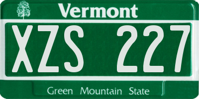 VT license plate XZS227