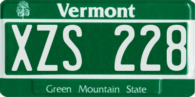 VT license plate XZS228