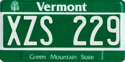 VT license plate XZS229