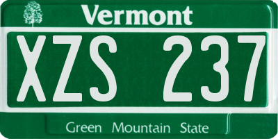 VT license plate XZS237