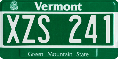 VT license plate XZS241