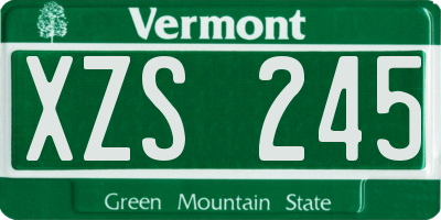VT license plate XZS245