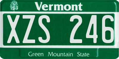 VT license plate XZS246