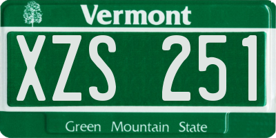 VT license plate XZS251