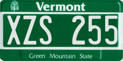 VT license plate XZS255